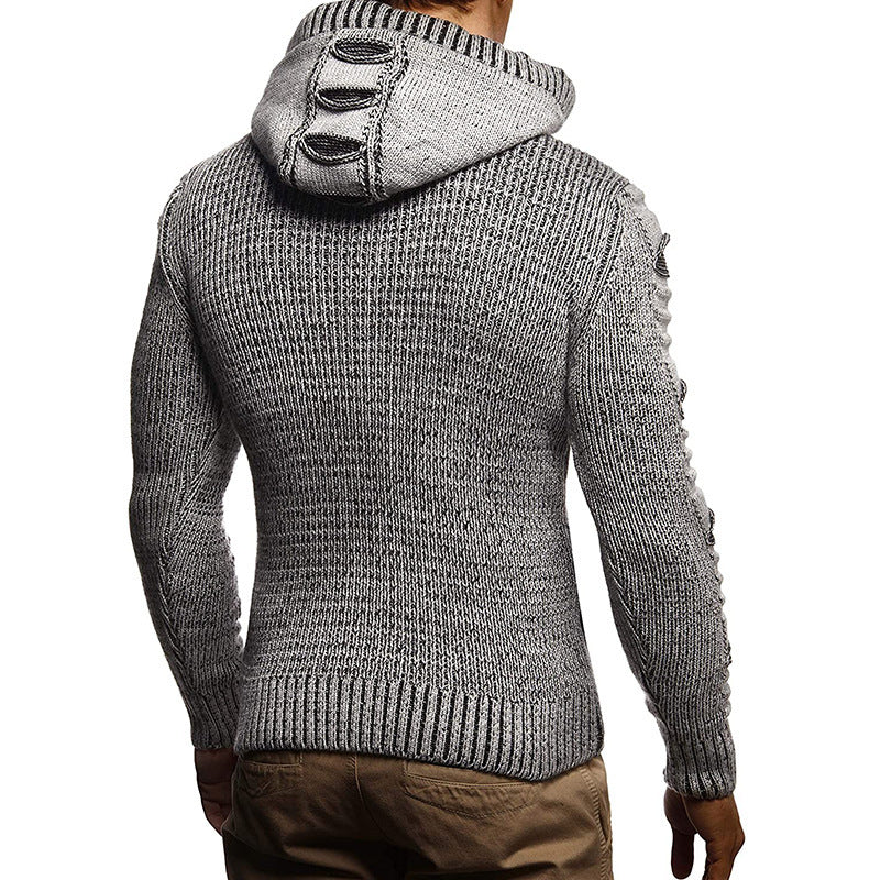 Men's Hooded Knit Cardigan