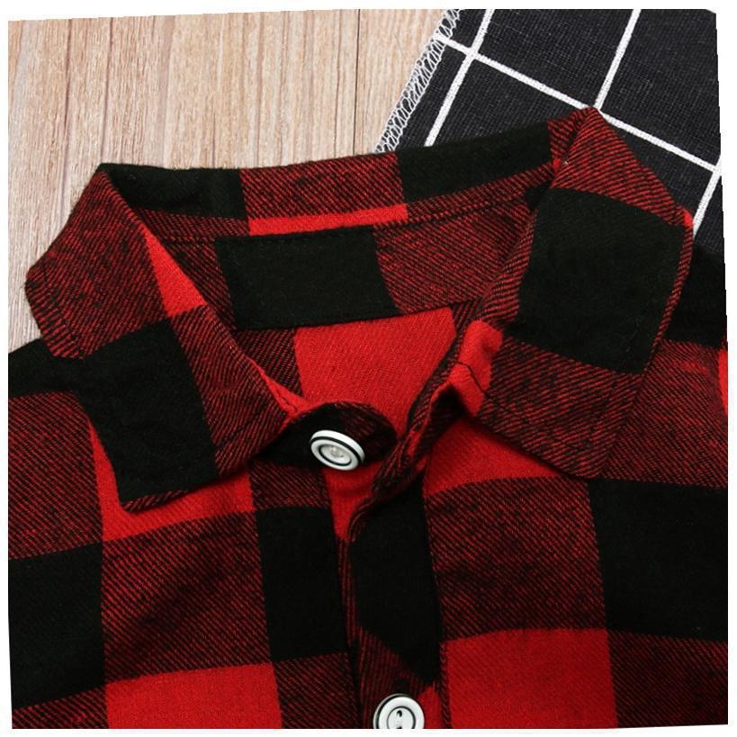 Girls' Long Red Plaid Dress with Belt