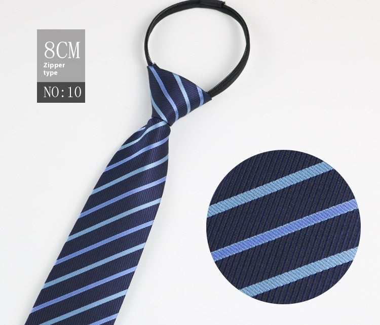 Men's Zip-Tie Striped Necktie