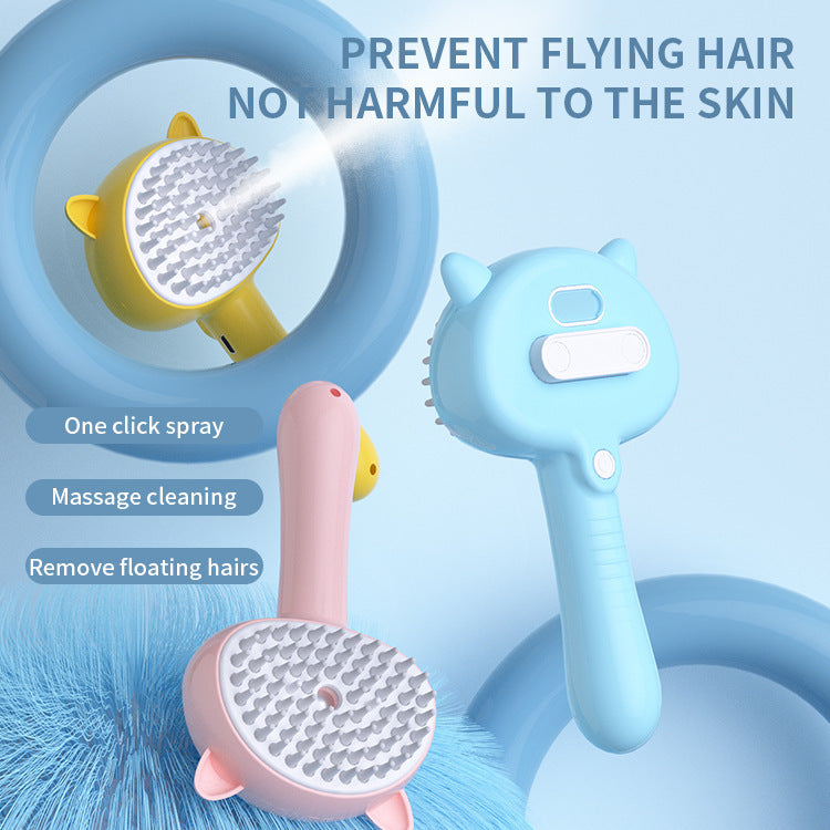 Self-Cleaning Pet Slicker Brush with Mist