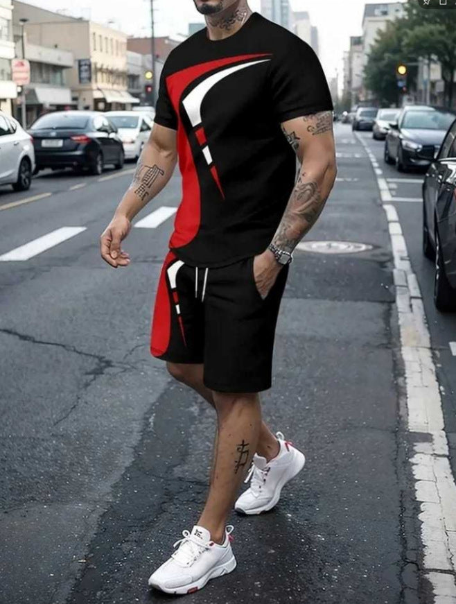 Men's Print Tee & Shorts Set — 2-Piece